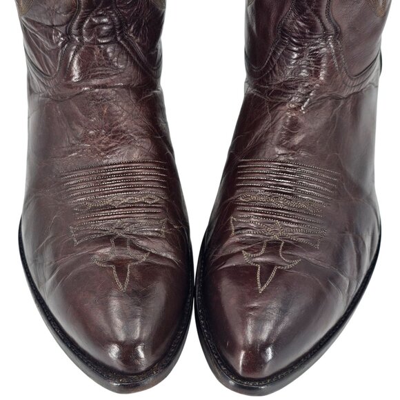 Tres Outlaws Falconhead Mens sz 15 Dark Brown Leather Custom Cowboy Western Boot - Picture 2 of 16